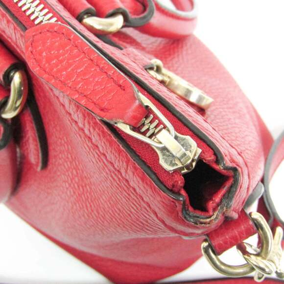 Gucci Interlocking G 449659 Women's Leather Handbag,Shoulder Bag Red Color - Picture 8 of 15